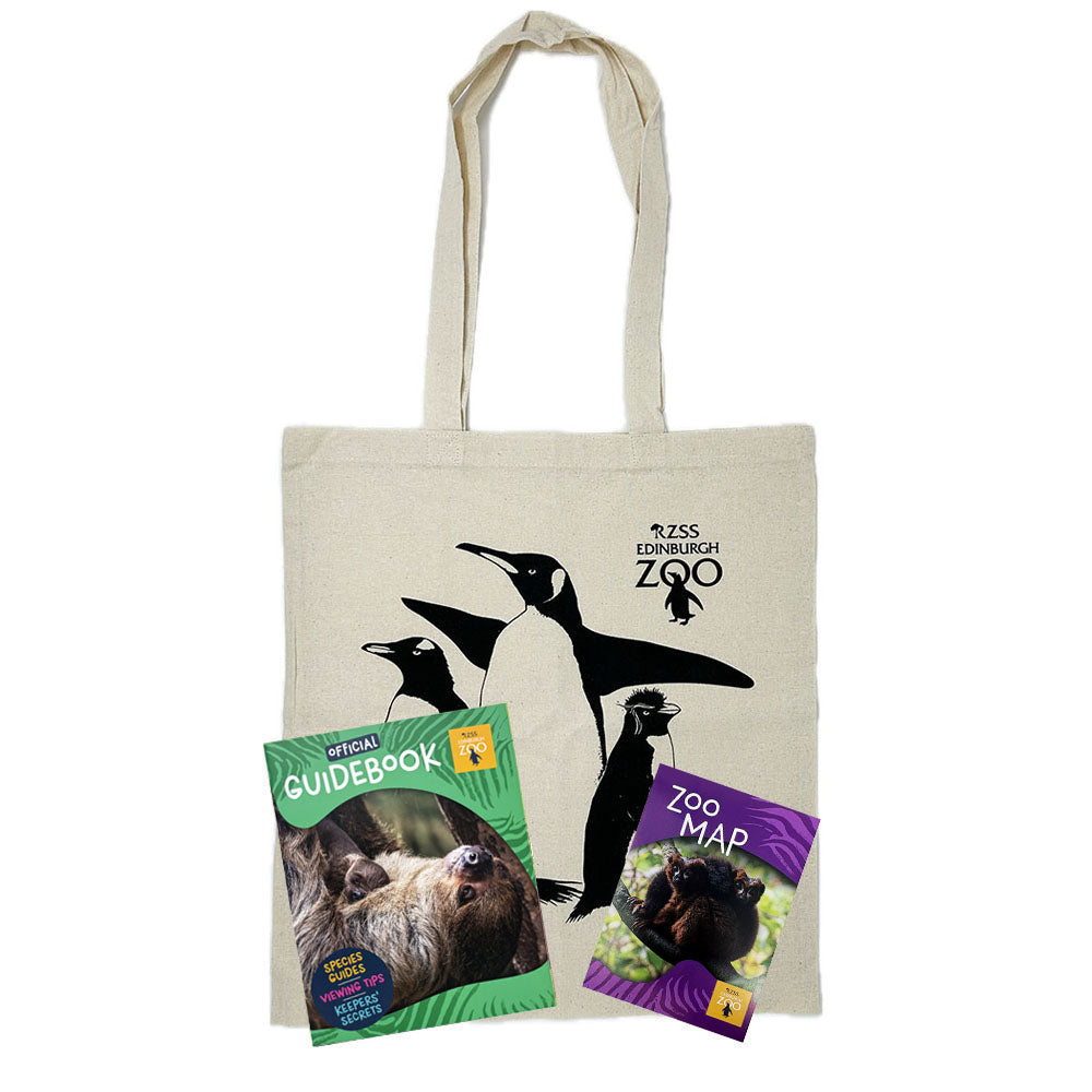 Edinburgh Zoo essentials pack - map, guidebook & bag