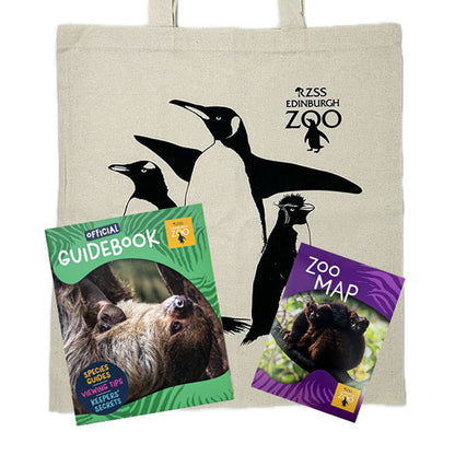 Edinburgh Zoo essentials pack - map, guidebook & bag