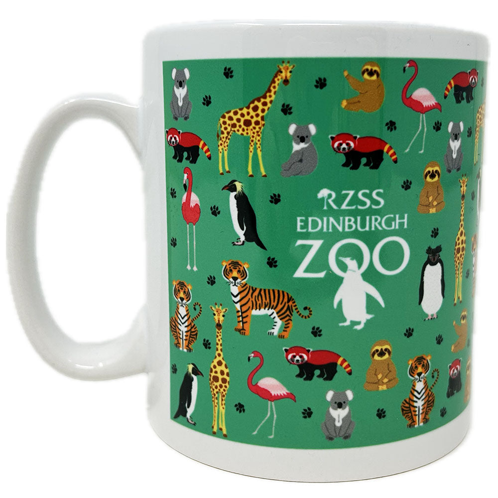 Edinburgh Zoo Multi Animal Ceramic Mug Teal