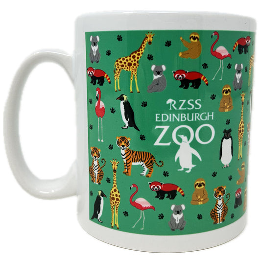 Edinburgh Zoo Multi Animal Ceramic Mug Teal
