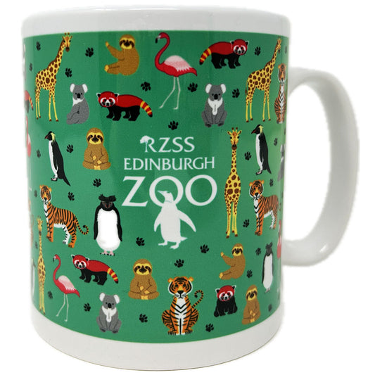 Edinburgh Zoo Multi Animal Ceramic Mug Teal