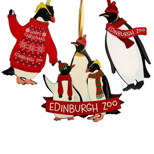 Edinburgh Zoo Penguin Hanging Decorations Set