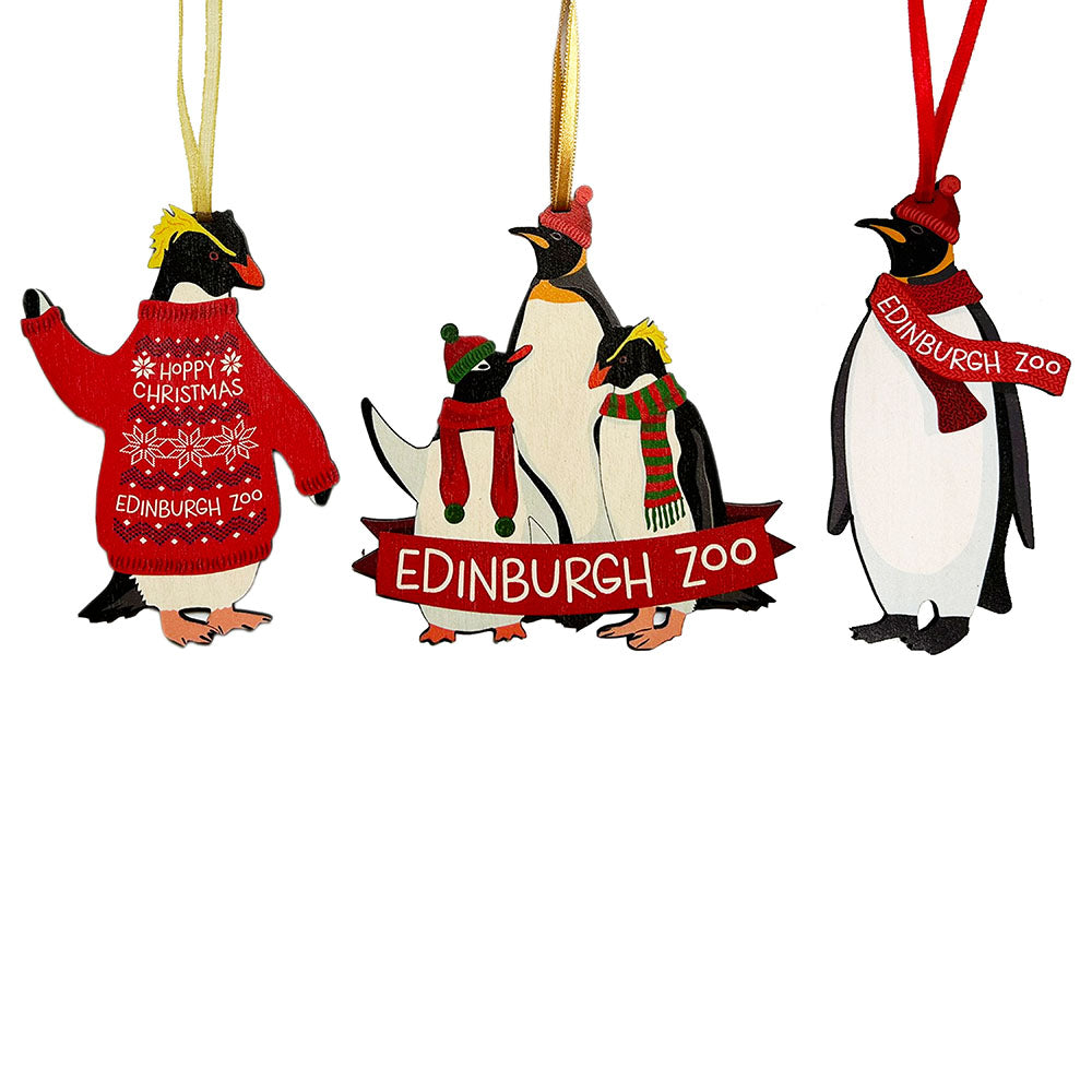 Edinburgh Zoo Penguin Hanging Decorations Set