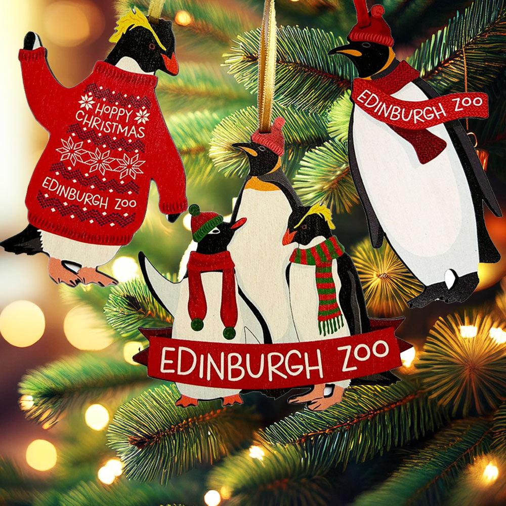 Edinburgh Zoo Penguin Hanging Decorations Set