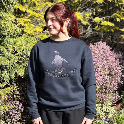 Edinburgh Zoo embroidered penguin sweatshirt - navy