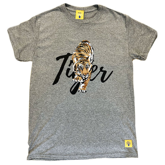 You’ll look grrrrrreat in this Edinburgh Zoo Tiger t-shirt in graphite. Soft 100% ringspun cotton with seamless collar and tubular body.

Sumatran tigers are the rarest species of tiger, classified as critically endangered. It is estimated there are as few as 300 remaining in the wild.

We have two Sumatran tigers here at Edinburgh Zoo – a female named Dharma and a male called Lucu.