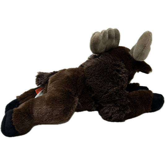 Wild Republic EcoKins Moose/Elk soft, plush toy is 30cm long, manufactured and stuffed with 100% recycled PET materials. This beautiful and educational toy is environmentally friendly, made from 16 recycled water bottles and extremely huggable.