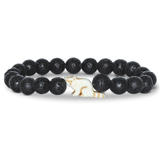 Fahlo red panda bracelet - lava stone
