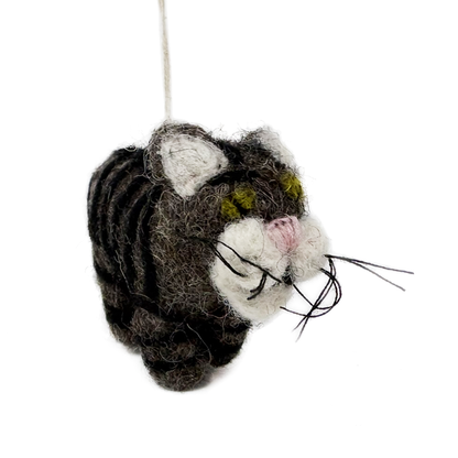 Felt wildcat hanging decoration