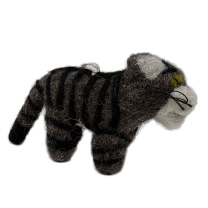 Felt wildcat hanging decoration