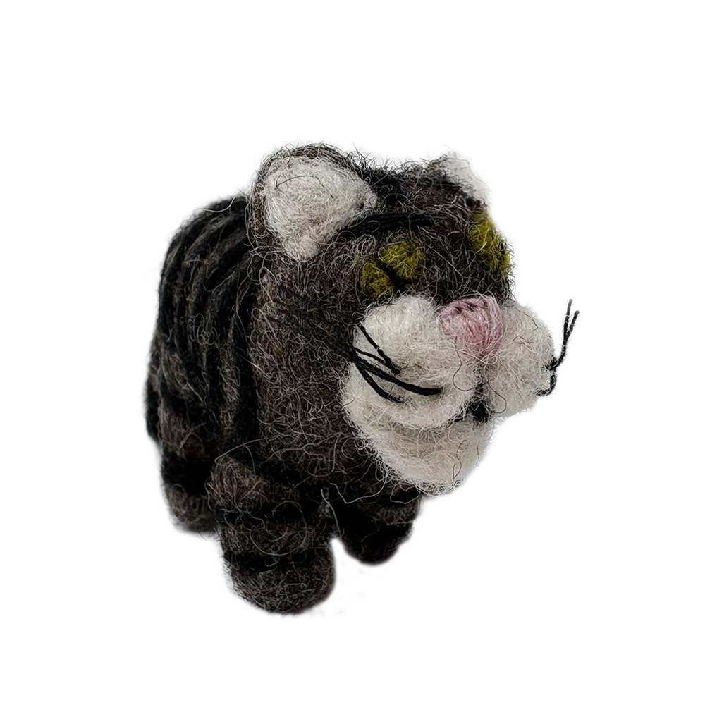 Felt wildcat hanging decoration