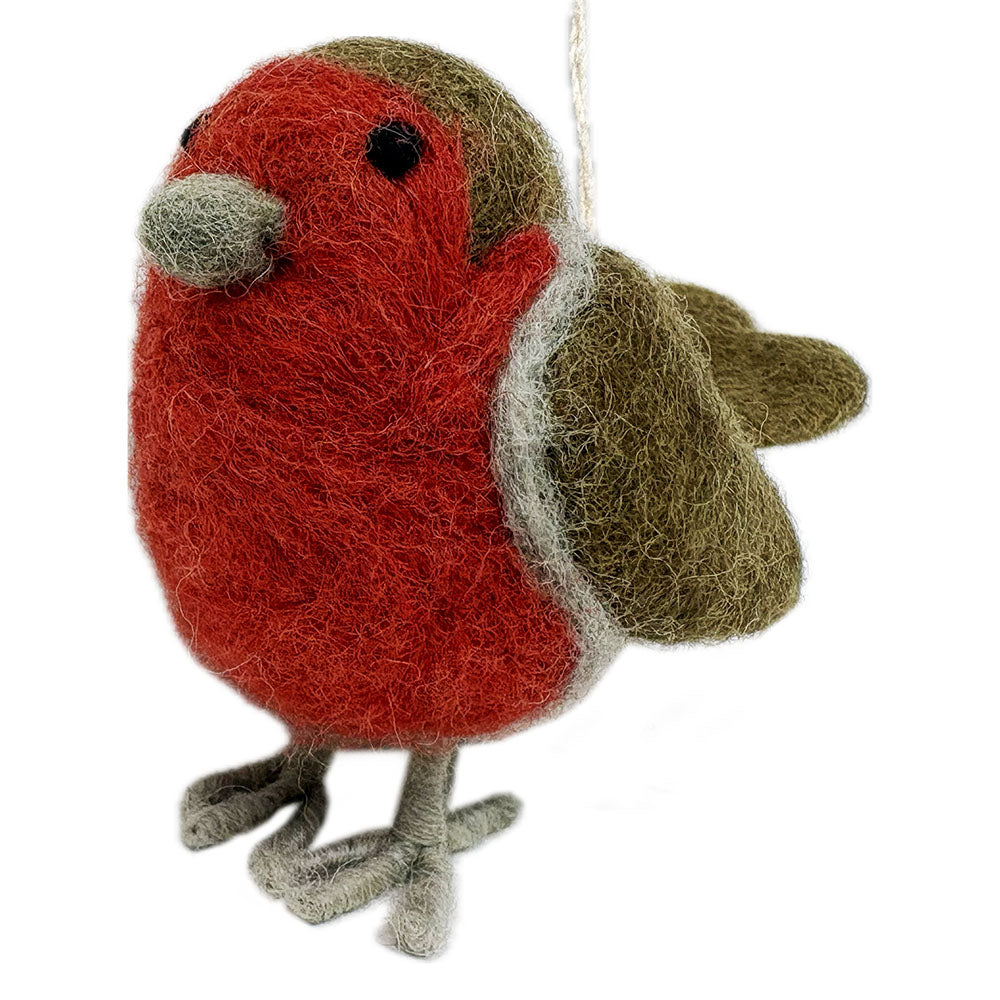 Felt robin hanging decoration