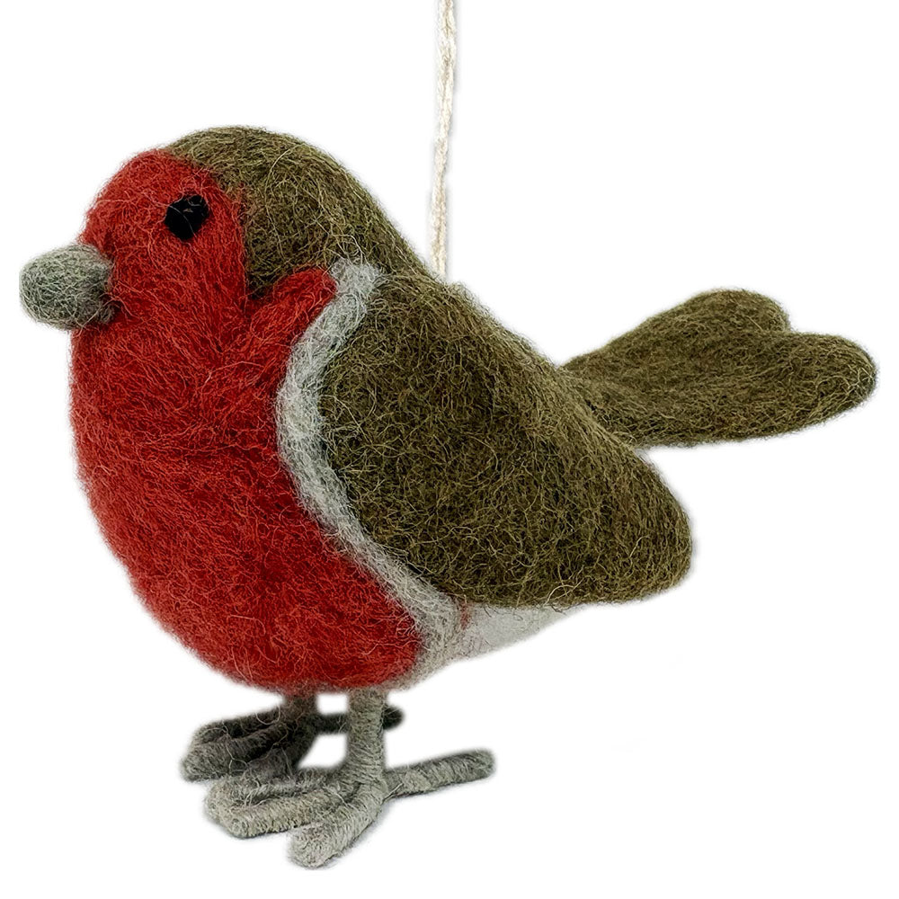 Felt robin hanging decoration