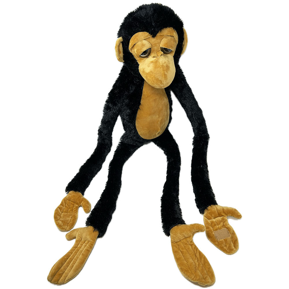 Meet your new funky friend - the Funkyland Chimpanzee Soft Toy! Made from the softest, longest pile fabric and stuffed with environmentally-friendly RPET filling, this plush toy is sure to be a hit. With huge, expressive eyes and velcro inside the hands for extra playfulness, it's irresistible.  90cm