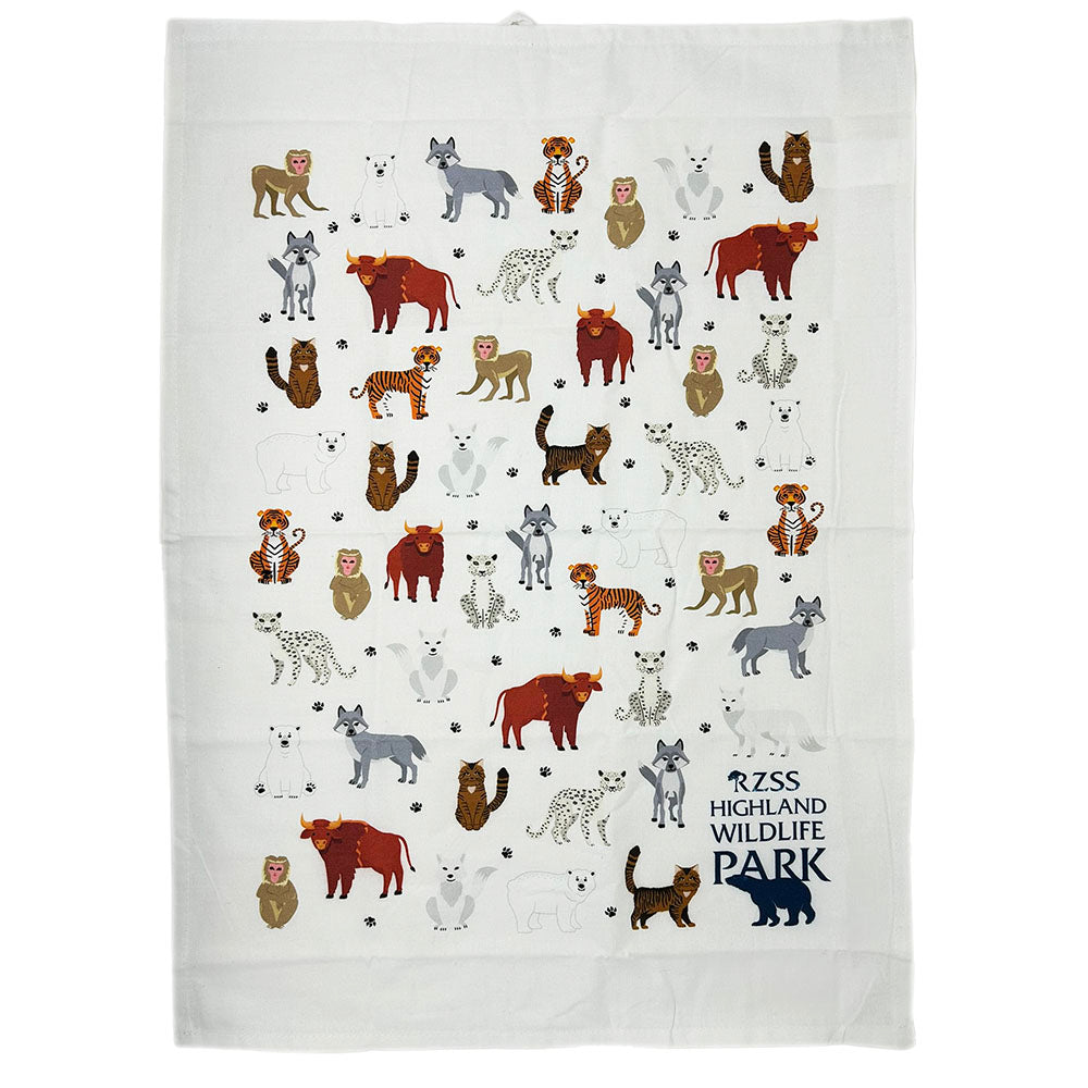 Highland Wildlife Park Organic Cotton Tea Towel
