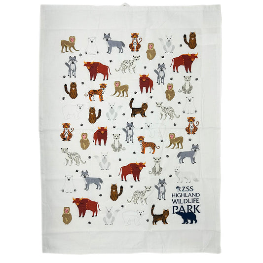 Highland Wildlife Park Organic Cotton Tea Towel