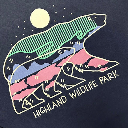 Rock a fashionable Polar Bear look with this bespoke long sleeve t-shirt in navy, crafted with Highland Wildlife Park style and organic cotton for a comfy-cute fit!