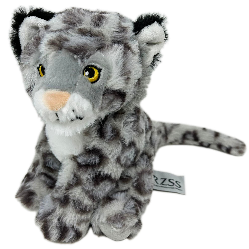 This Re-Pets Snow Leopard soft toy from Nature Planet is a soft and huggable pal, made with eco friendly re-pets technology and branded with our RZSS Logo tags.  RPET (Recycled Polyethylene terephthalate) comes from plastic that has been used for packaging such as water and juice bottles. The plastic is collected, sorted, cleaned and shredded into pellets that can be melted again and spun into threads.  