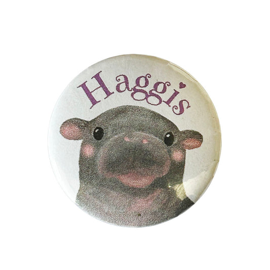 Get your wee hooves on our fabulous Haggis Hippo pin badge.

Designed and made by Leopardy Nonsense in Scotland

32mm round, safety pin back