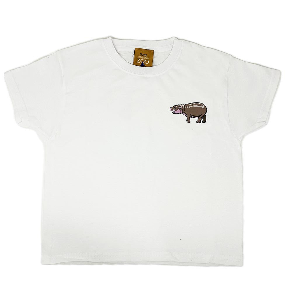 Edinburgh Zoo Haggis The Hippo Children's T-shirt - White