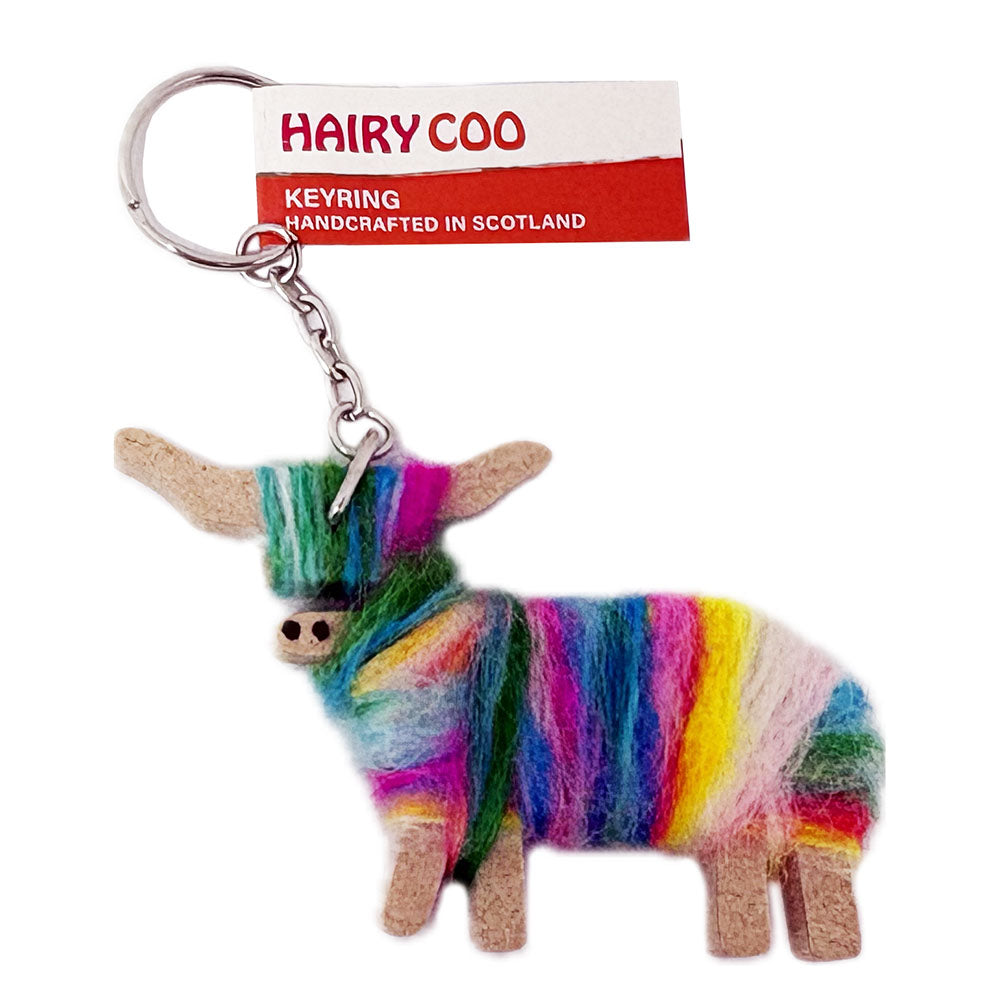 Hairy Coo keyring - Jessie multi colour