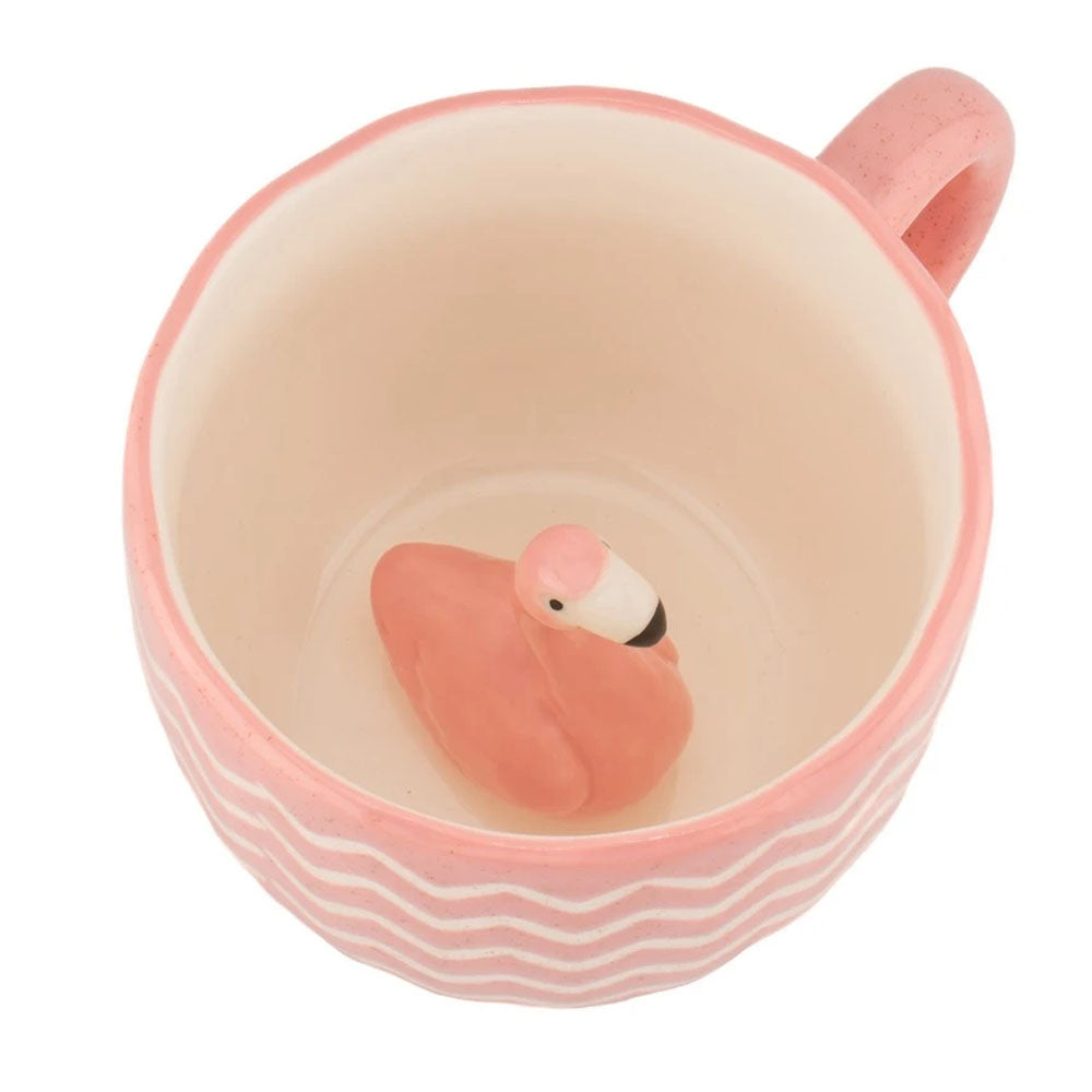 Surprise hidden flamingo mug