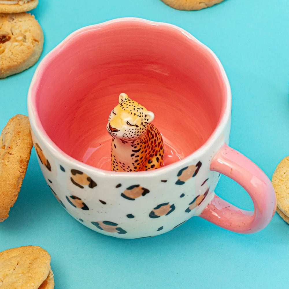Surprise hidden leopard mug