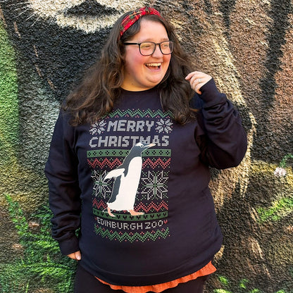Edinburgh Zoo Gentoo Christmas Jumper - Navy