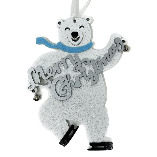 White Jolly Polar Bear Decoration