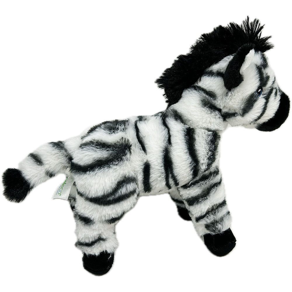 This 20cm Zebra Eco Soft Toy is a playful and eco-friendly addition to any collection. Made from environmentally friendly materials, it's perfect for both kids and adults to cuddle with. Show your love for the environment and wild animals with this quirky and fun soft toy!