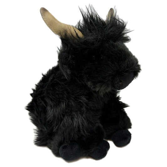 Black Highland Cow with Mooing Sound Soft Toy - 32cm