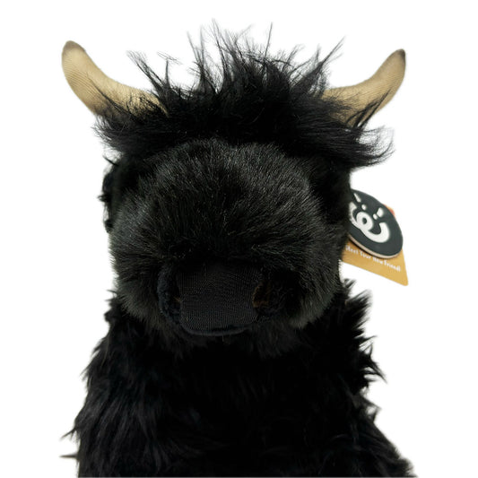 Black Highland Cow with Mooing Sound Soft Toy - 32cm