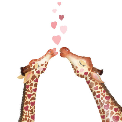 Giraffes Kisses Valentine Card