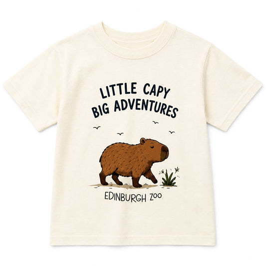 Edinburgh Zoo capy big adventures children's t-shirt - natural
