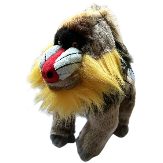 Meet your new primate pal - the Mandrill Soft Toy! This plush toy is perfect for snuggles and wild adventures. Its realistic design and soft material make it an ideal cuddle buddy. Bring home this quirky and playful toy today!