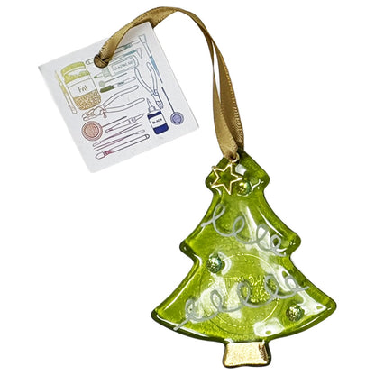 Christmas tree fused glass hanging decoration