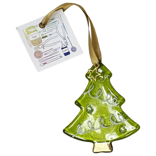 Christmas tree fused glass hanging decoration