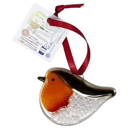 Robin fused glass hanging decoration