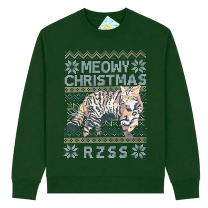 RZSS meowy Christmas jumper - green