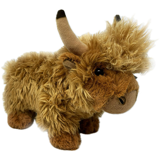 Meet your new cuddly companion, the Highland Cow Soft Toy! With its plush body, tufty hair, and detailed horns and face, this playful plush brings the Scottish Highlands to you. Perfect for snuggles and imaginative play, this 28cm soft toy is both fun and adorable.