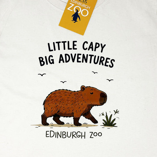 Edinburgh Zoo capy big adventures children's t-shirt - natural