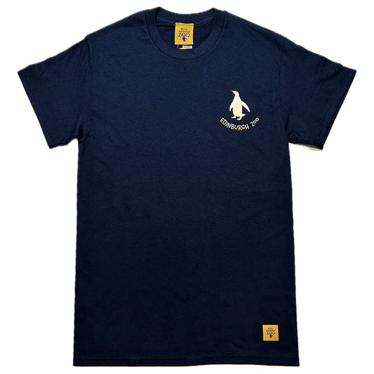 Edinburgh Zoo Penguin T-shirt - Navy/Rose Gold