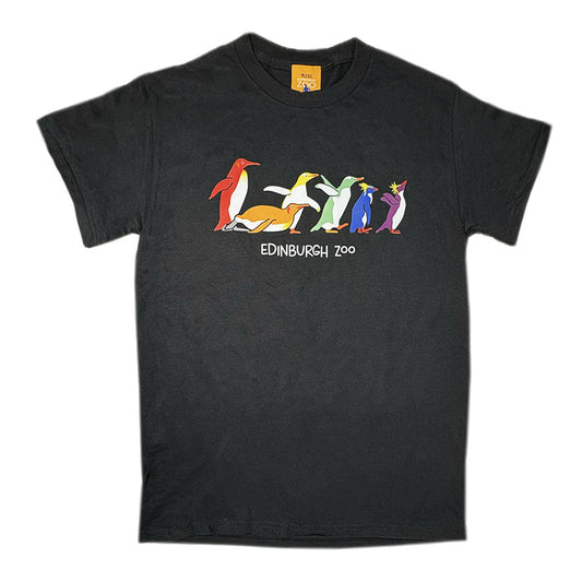 Edinburgh Zoo Penguin Waddle T-shirt - Black
