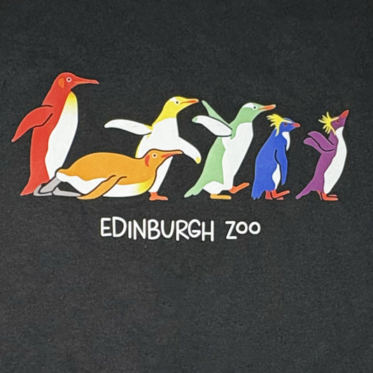 Edinburgh Zoo Penguin Waddle T-shirt - Black