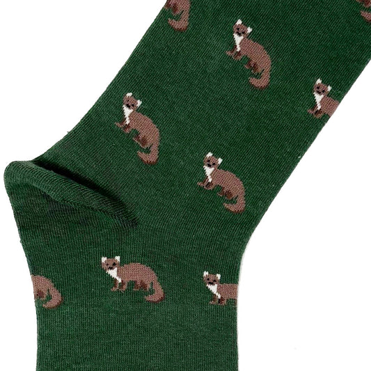 Pine marten socks - deep green