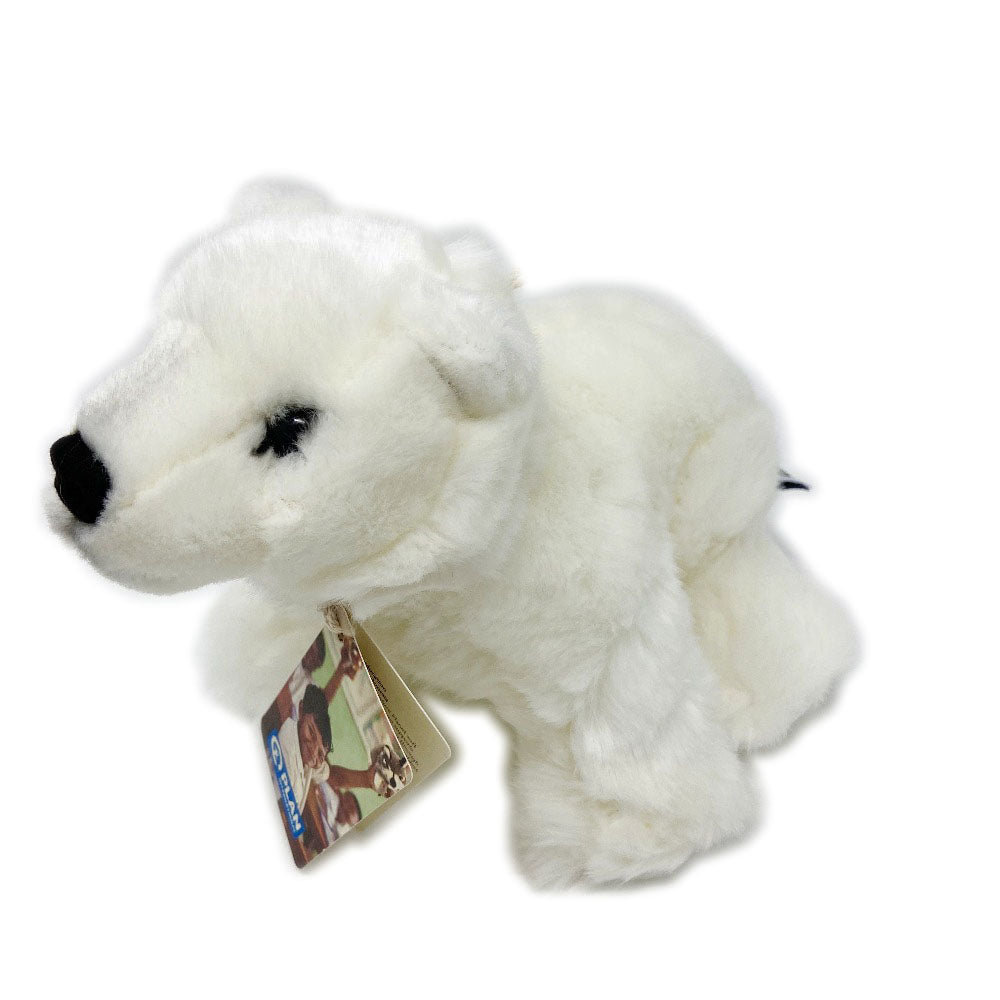 This polar bear by Nature Planet is so soft and cuddly and comes with a bespoke swing tag. By purchasing this polar bear you will be supporting an education project in Indonesia through Plan International.  The polar bear toy stands approximately 16cm tall.