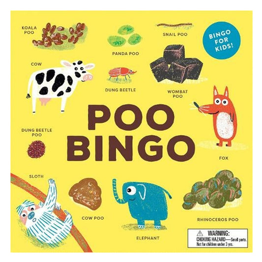 This is no ordinary game of bingo! Introducing the Poo BINGO game - the wild and wacky way to have a poo-per good time! Each player compete for the ultimate prize while learning fun facts about the 24 featured animals. Who will be the first one to make a "dirty dozen"? Get ready for hours of outrageous fun!
