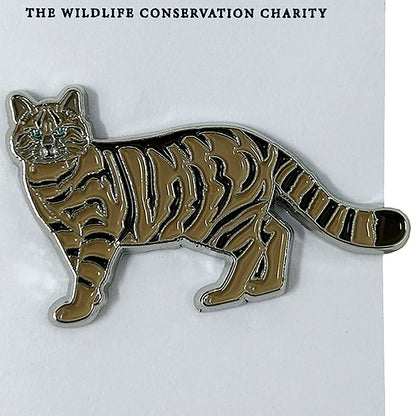 Get your paws on this RZSS Scottish Wildcat Pin Badge.  4cm x 2.5cm in size with safety stud back release.