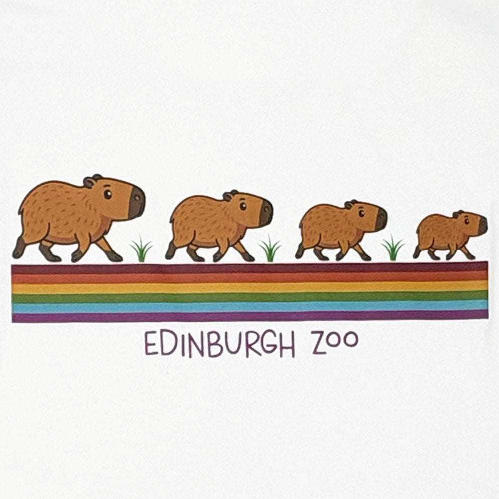 Edinburgh Zoo capybara rainbow t-shirt - white