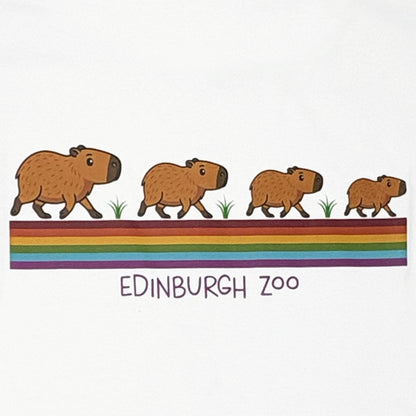 Edinburgh Zoo capybara rainbow t-shirt - white
